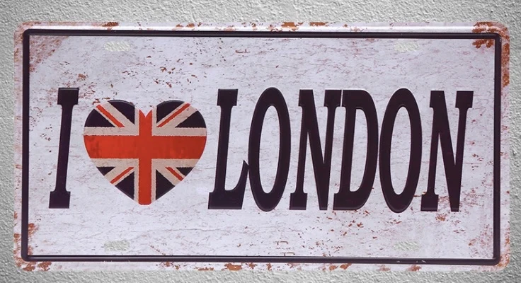 1 шт. настенный ВИНТАЖНЫЙ ПЛАКАТ с надписью I love London UK жестяные пластинки Plates|sign