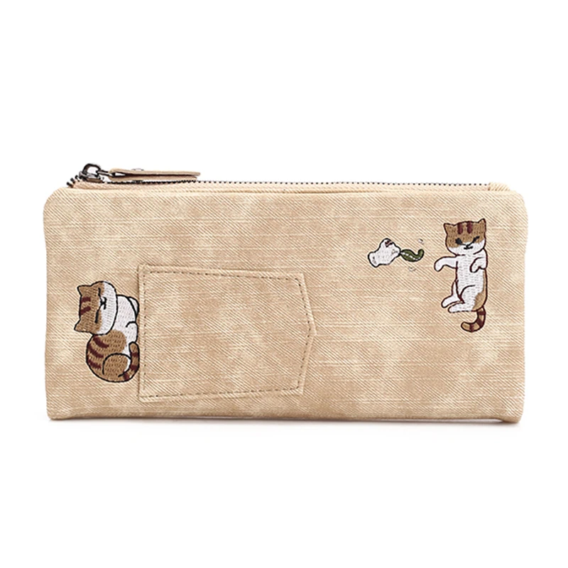 

Women Wallet Female Leather Purse Card Coin Holder Printing Cat Long Wallet Famous Brand Phone Cash Pocket Ladies Hot Wallets