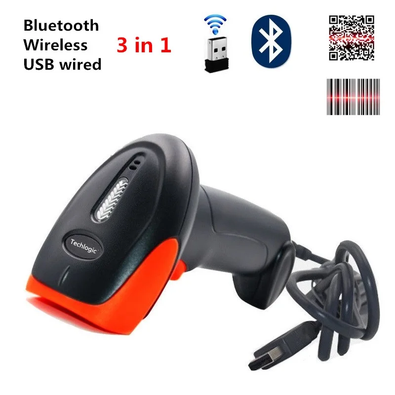 Сканер штрих кода 2D беспроводной Bluetooth USB QR PDF417|Сканеры| |