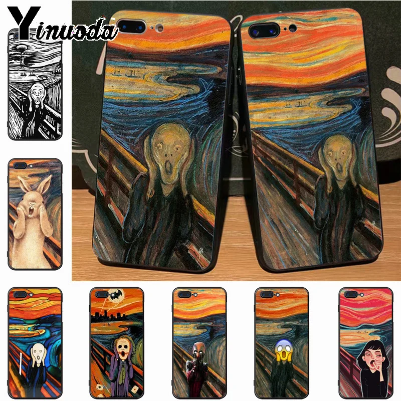 

Yinuoda Scream by Munch Ultra Thin Cartoon Pattern soft tpu Phone Case for iPhone 7plus 6S 7 8Plus XS MAX 5S XR case cover