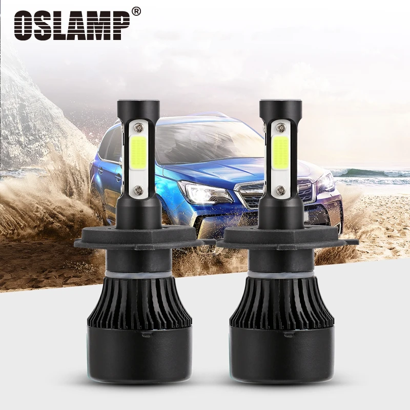 Oslamp X7 H4 Hi Lo Beam H11 H7 9005 9006 100 Вт 10000LM 4 боковых светящихся COB чипы Автомобильные
