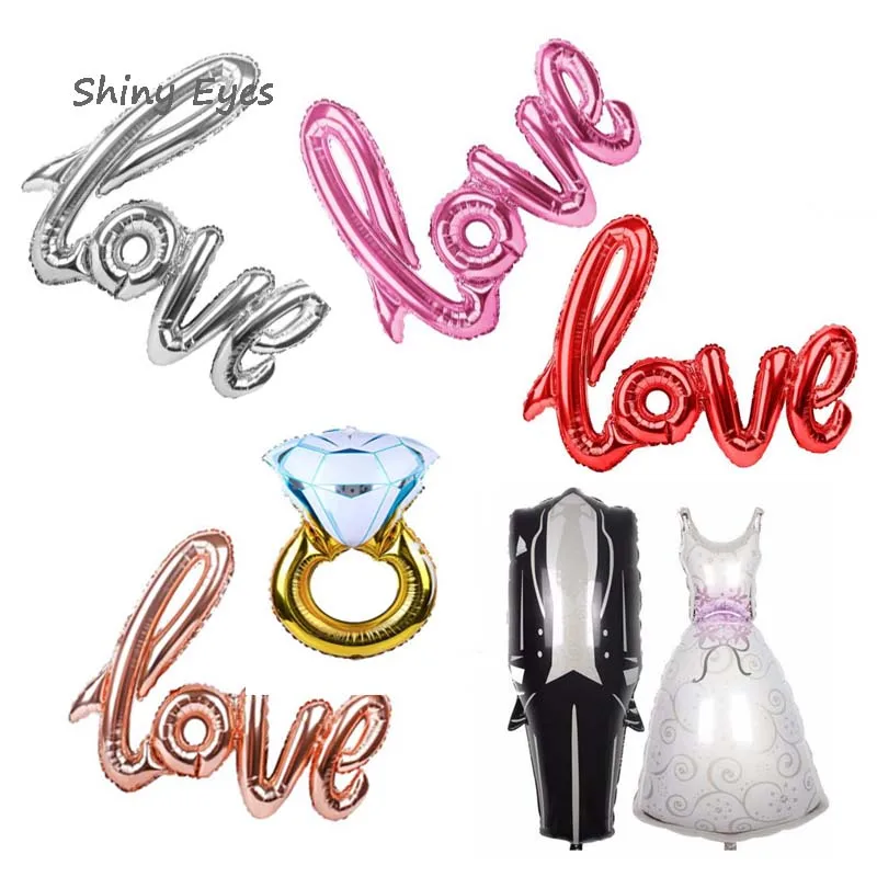 

Shiny Eye Rose gold Love Letter Foil Balloons Champagne Love Balloon Wedding Party Decoration Valentines Day Gift Marriag Decor