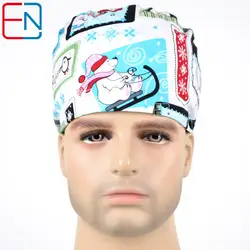 Hennar хирургические шапочки для мужчин в белом с snowsMEDICAL CAPS limited edtion
