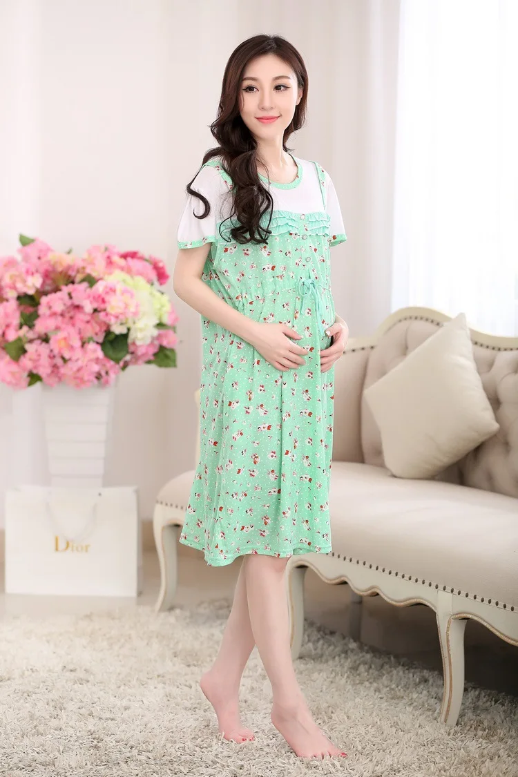 Cotton Maternity Dresses Blouses Shirts Clothing Pregnant Dress Top