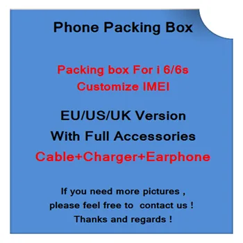 

20pcs/lot High Quality US,EU,UK Version Phone Retail Package Packing Box Case Fit For i6 6S with Full Accessories