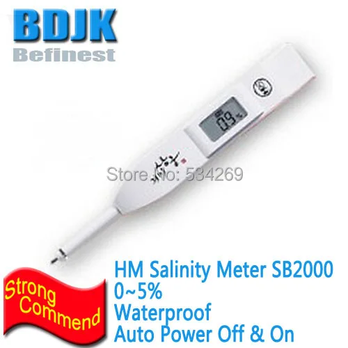 

HM Digital Waterproof Salinity Meter 0~5% LCD Display with Base for Free Auto Power On & Off