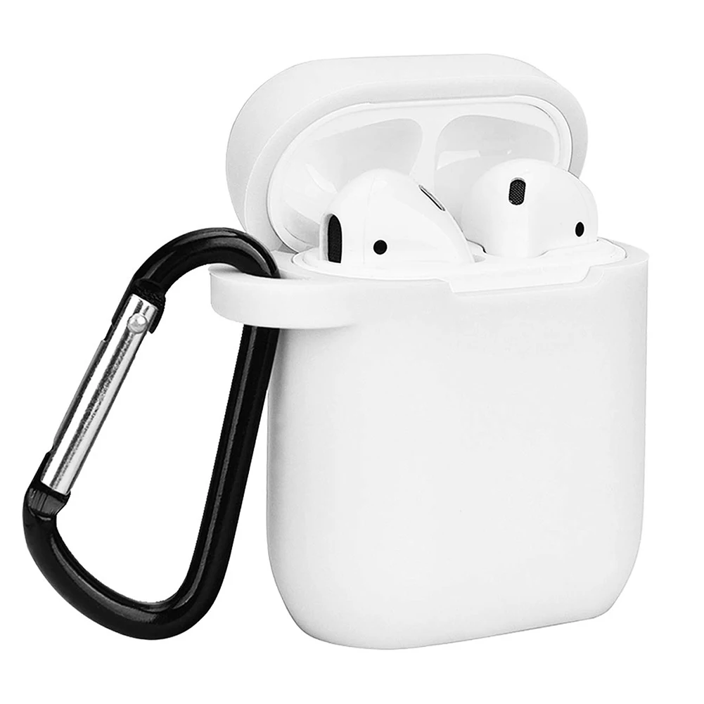 Сплошной цвет силиконовый пылезащитный Защитный чехол для Apple Airpods Charge Box хорошего качества - Цвет: Белый