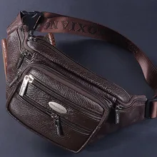 Мужские сумки на пояс из натуральной кожи, водонепроницаемые, модные, функциональные, солидные, для денег, для телефона