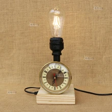 Водопроводные трубы настольные лампы ретро промышленного ветер Творческий водопровод деревянное основание Настольная лампа для спальни прикроватная настольная лампа для учебы SG7