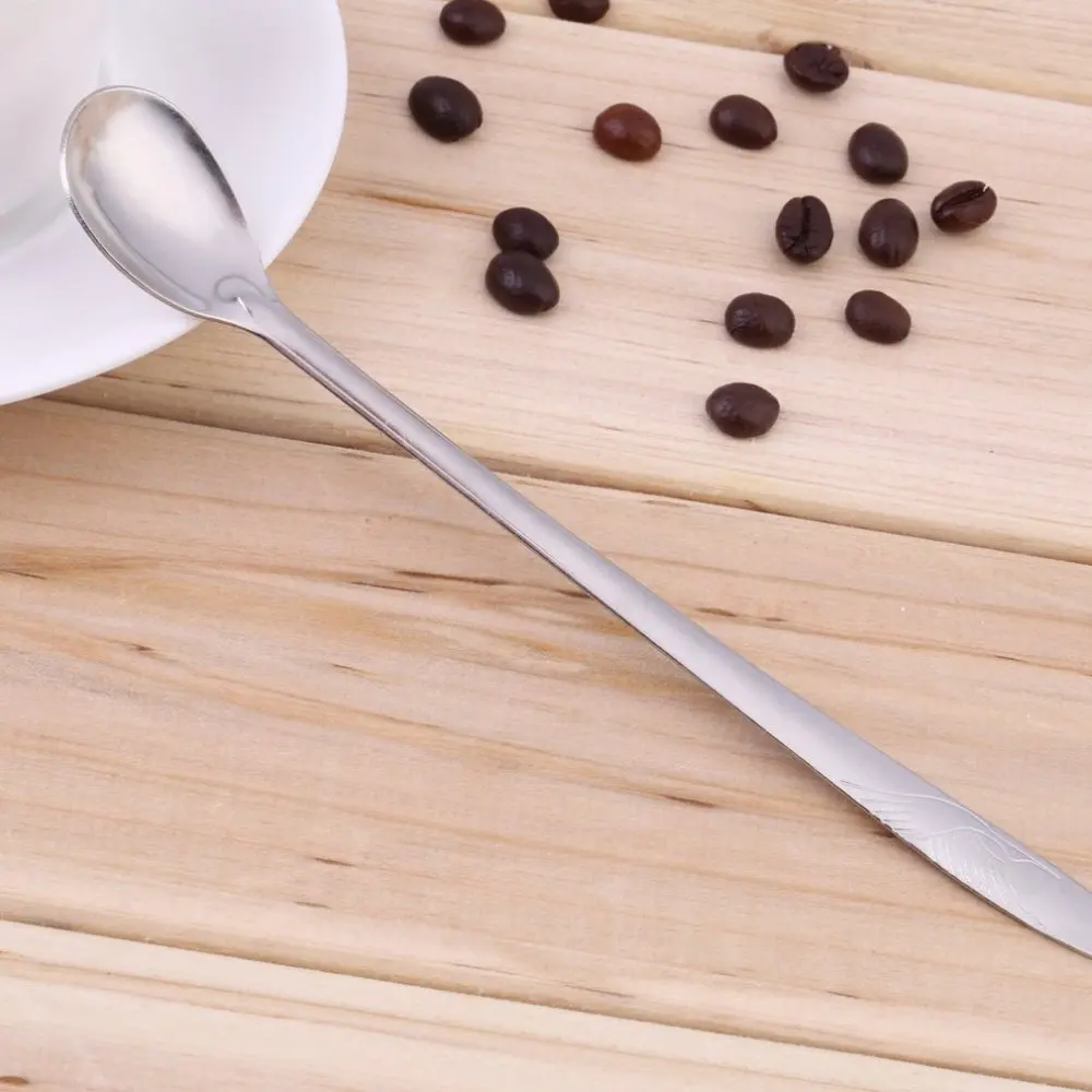 

1pcs 18.5cm Stainless Steel Long handle Iced Tea Spoon Coffee Cold Drink Fruit Juice Spoons Long Ice Scoop Mixing Spoon