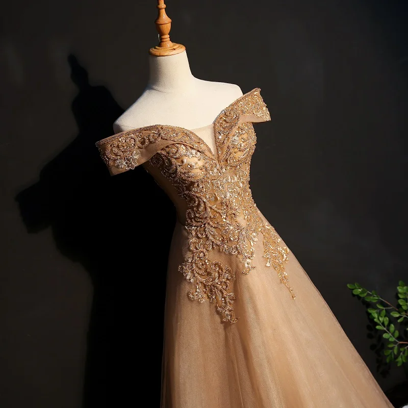 Evening Dresses Long 2019 Sweetheart Tulle Appliques Beading Elegant Party Gowns Evening Gowns Robe De Soiree Long Gown Evening