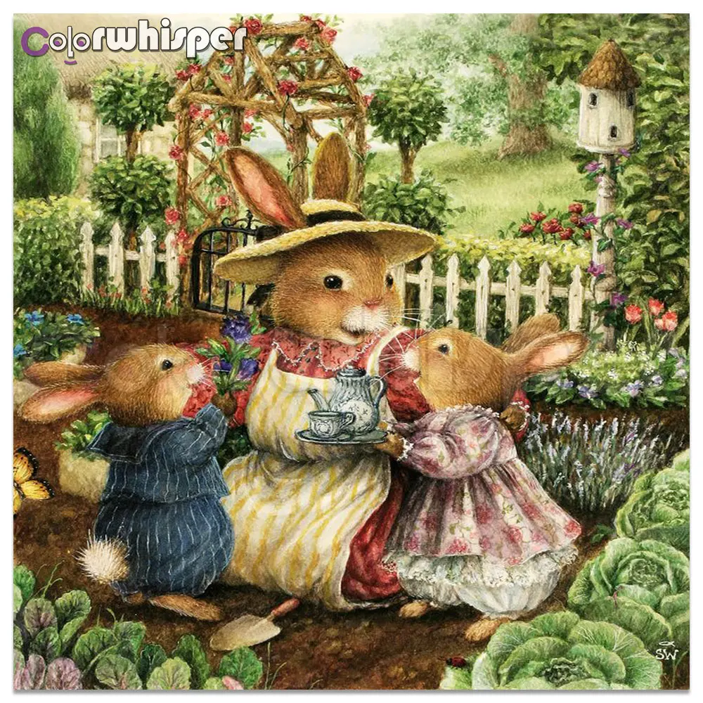 

Daimond Painting 5D Full Square/ Round Peter Rabbit Cartoon Diamond Painting Rhinestone Embroidery Crystal Cross Stitch Z016