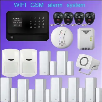 

433mhz Multilingual G90B plus gsm wifi burglar alarm system APP control sensor intruder home alarm with smoke detector sensor