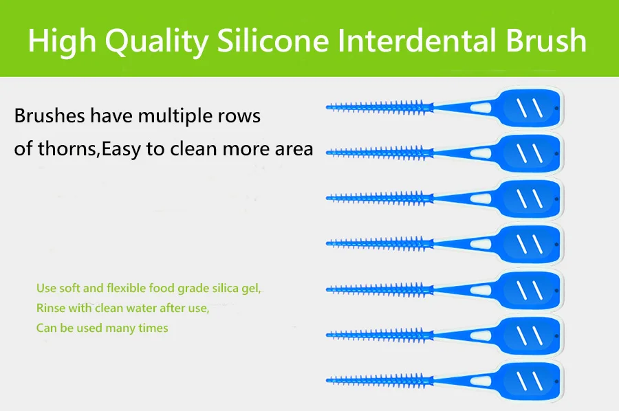 Экологичные новые новинки полностью силикагель межзубная щетка для зубов зубочистки инструмент для очистки нежный для детей многократное использование
