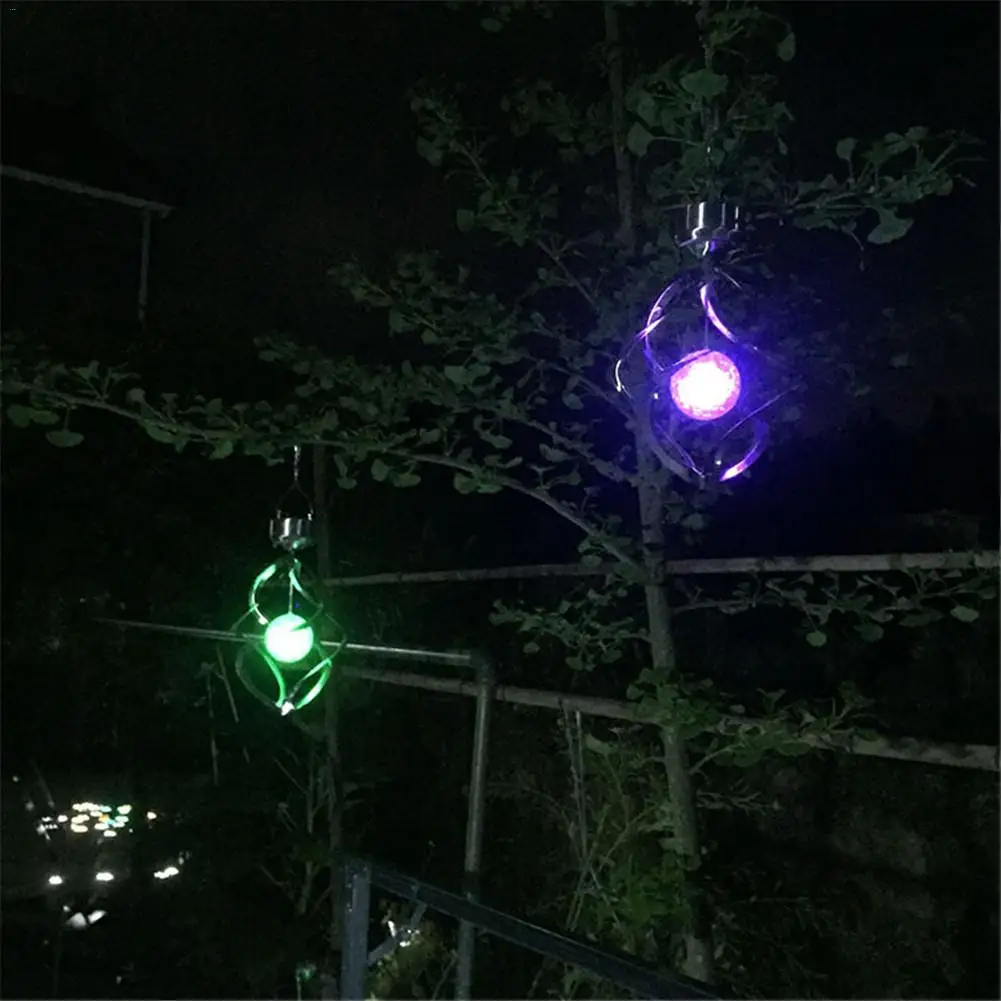 Solar Powered Wind Chimes Light Colorful Change Hanging Light Waterproof Outdoor Decoration Lighting for Garden Courtyard Villa