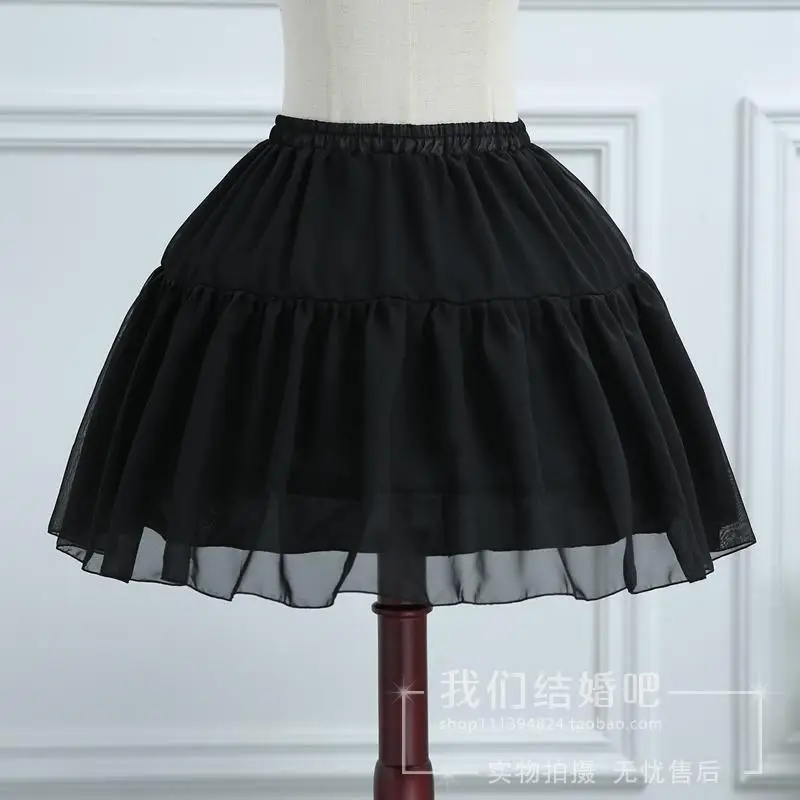 Lolita Girls 2Hoop Crinoline Petticoat Bustle Underskirt Chiffon Skirt Pannier Lolita Girls 2Hoop Crinoline Petticoat Bustle Underskirt Chiffon Skirt Pannier