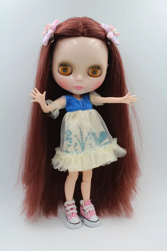 

Free Shipping BJD joint RBL-201J DIY Nude Blyth doll birthday gift for girl 4 colour big eyes dolls with beautiful Hair cute toy