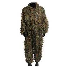 3D Leaf Adults Ghillie Suit Woodland Camo/Camouflage Hunting Deer Stalking in comfortable military adults woodland camouflage hunting 3d leaf ghillie suits military camo covering netting jungle suits