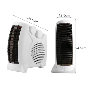 

Electric Heater Warm Air Blower Fan Adjustable Thermostat 200W-500W 3 Level Heat Settings US Plug Electric Warmer Bathroom Home