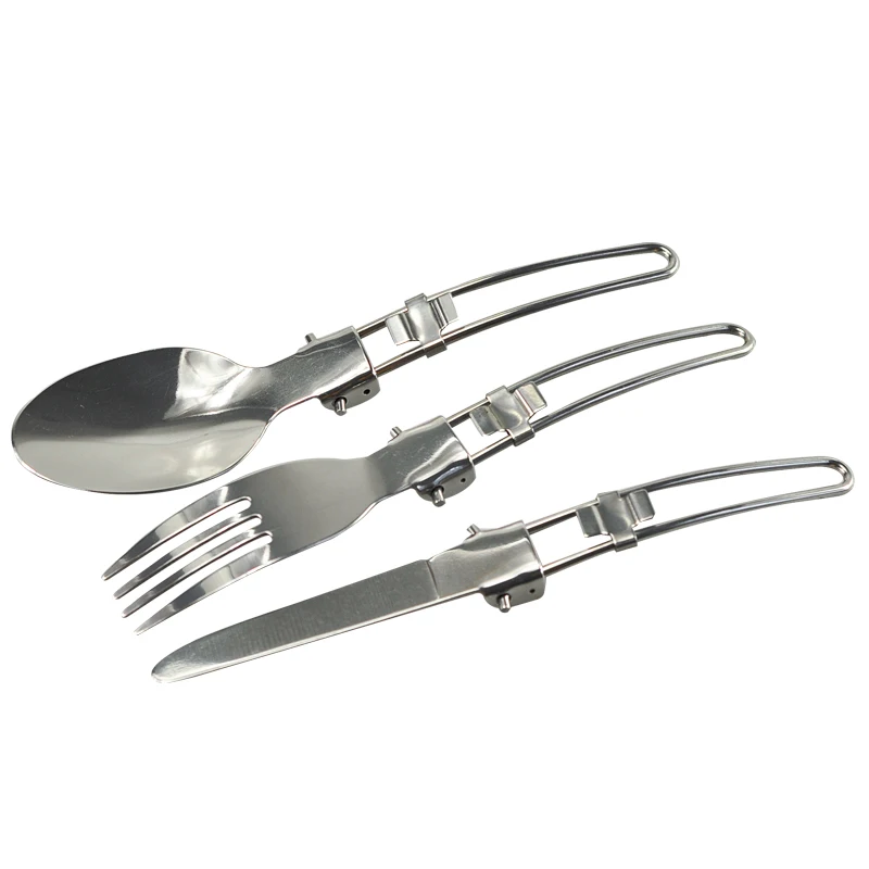 Envío Gratis acampar al aire libre picnic Vajilla Acero inoxidable plegable Tenedores cuchillo y cuchara utensilios Envío Gratis acampar al aire libre picnic Vajilla Acero inoxidable plegable Tenedores cuchillo y cuchara utensilios