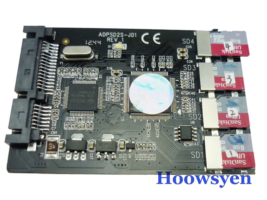 Mining 4x micro sd TF turn SATA Micro memory card transfer card notebook SSD RAID hard