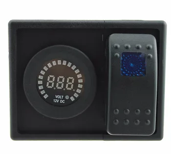 

12V /24V Color led Digital Voltmeter with Rocker Switch Holder Housing Kit for Car Boat RV Motorcycle Marine