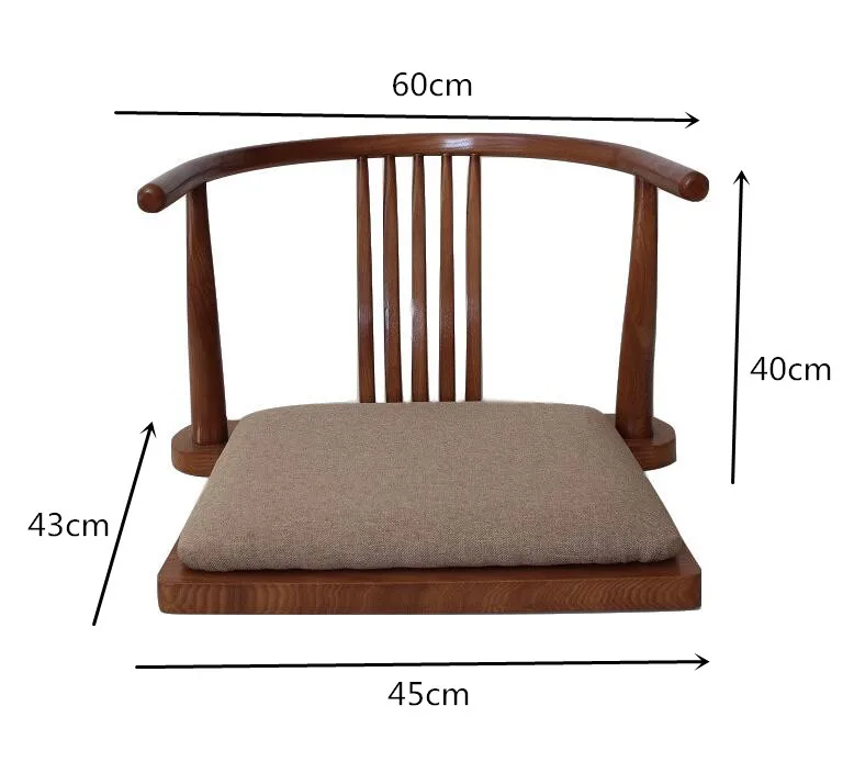 Роскошное мягкое кресло для сидения на полу, кресло в японском стиле, цельное дерево, татами, медитация, кресло без ног для игр