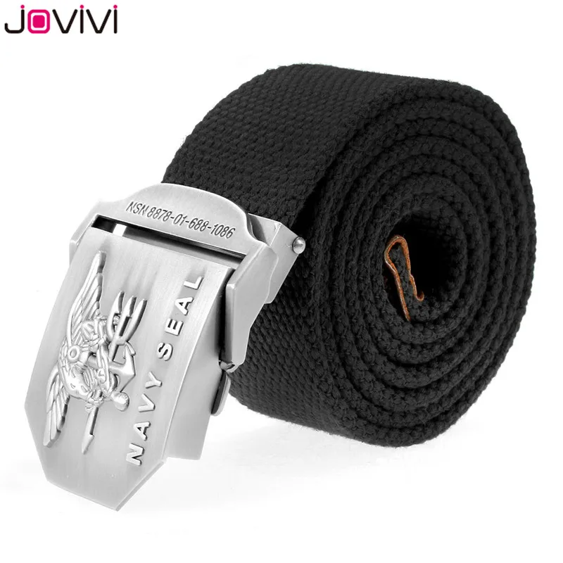 

Jovivi 1pc Men Waist Belt Plain Webbing Waistband Casual Canvas Military Belt Black / Army Green Fashion Adult Belt 2 Colors