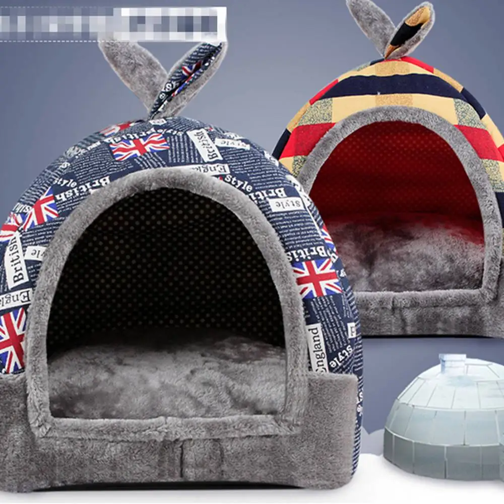 

Small & Large Pet House, Soothed Comfortable Cat Dog Igloo Treat Lair