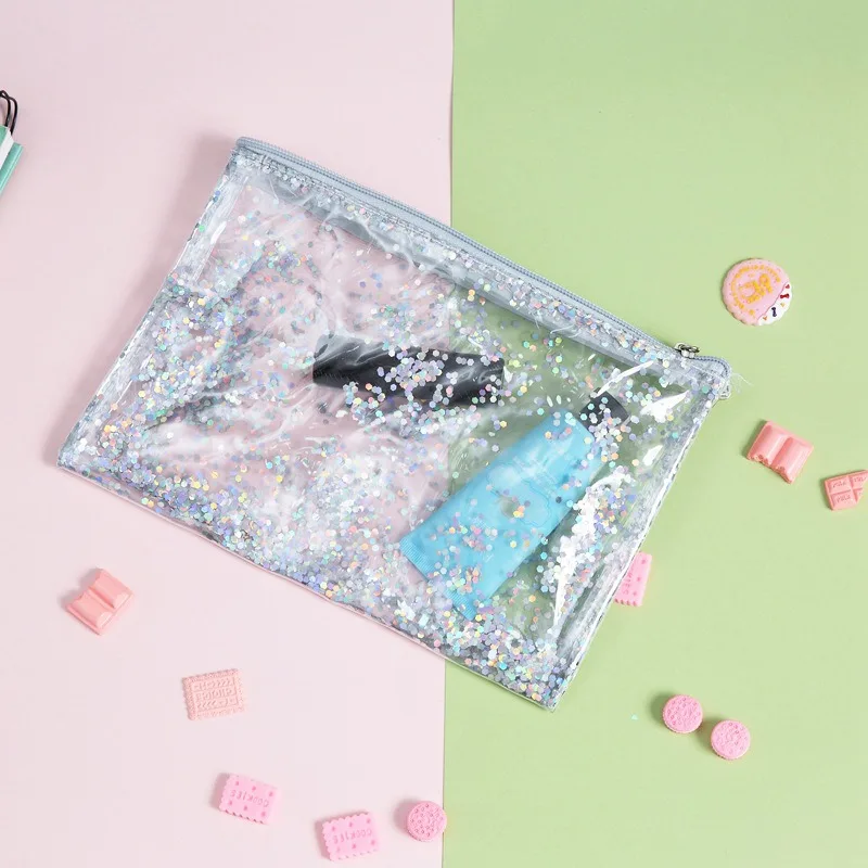 PVC Transparent Women Cosmetic Bag Pretty Quicksand Make Up Beauty Portable Organizer Bag Storage Clutch Zipper Make Up Case PVC Transparent Women Cosmetic Bag Pretty Quicksand Make Up Beauty Portable Organizer Bag Storage Clutch Zipper Make Up Case