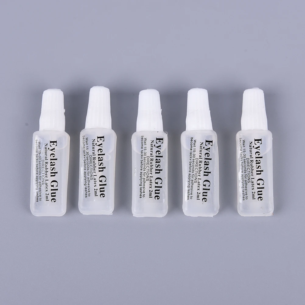 

5Pcs Fashion Eyelash Glue Plastic Tube Travel Transparent Glue 2 Ml False Eyelashes Makeup Tool