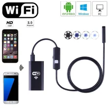 2m 8mm Lens 6 LED Wifi Endoscope Snake Tube Borescope Inspection Mini Camera for Android iOS Phone Tablet Laptop PC