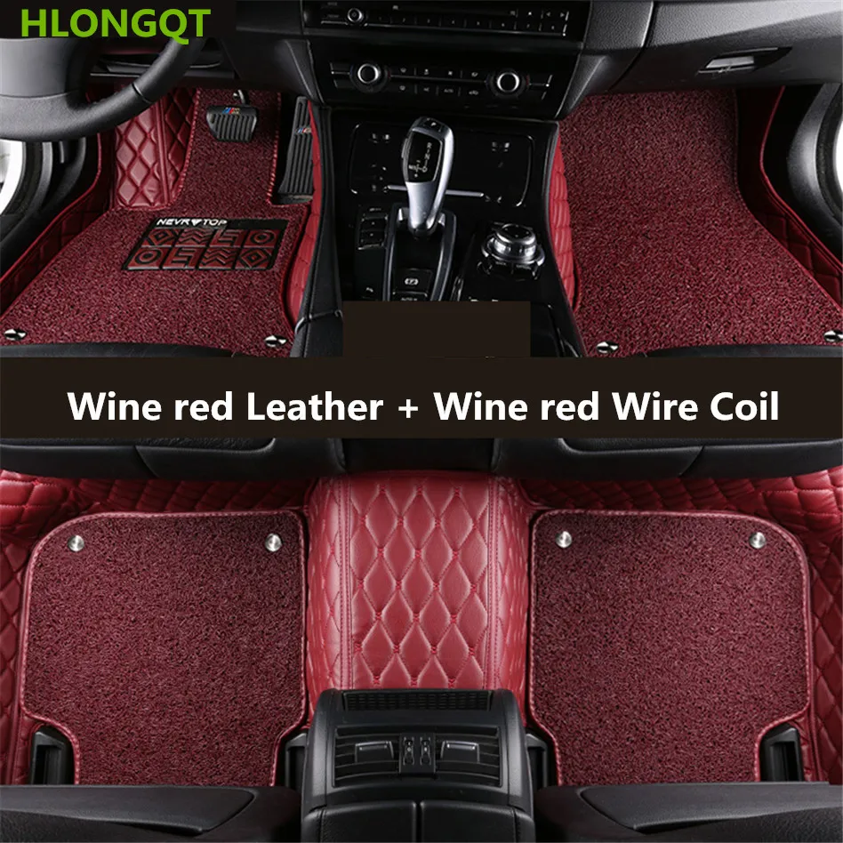

HLONGQT Floor Mats For BMW 3 series F80 M3 320 328 330 2014-2018 Foot Step Mat High Quality 2 Layer Embroidery Leather+Wire coil