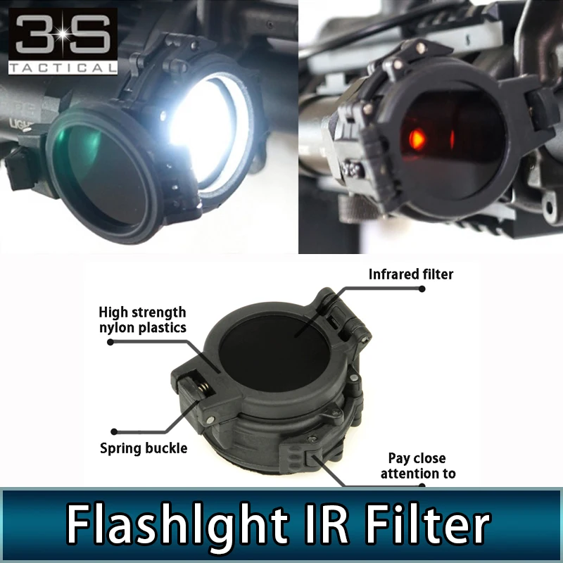 1.125" Tactical Flashlight Infrared IR Filter for SureFire M300/M600 Scout Light 