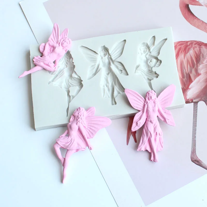 

Beauty Fairy Angel Shape Silicone Cake Mold,Kitchen Baking For Chocolate Pastry Cupcake Clay,Fondant Decorating Tools Accessorie