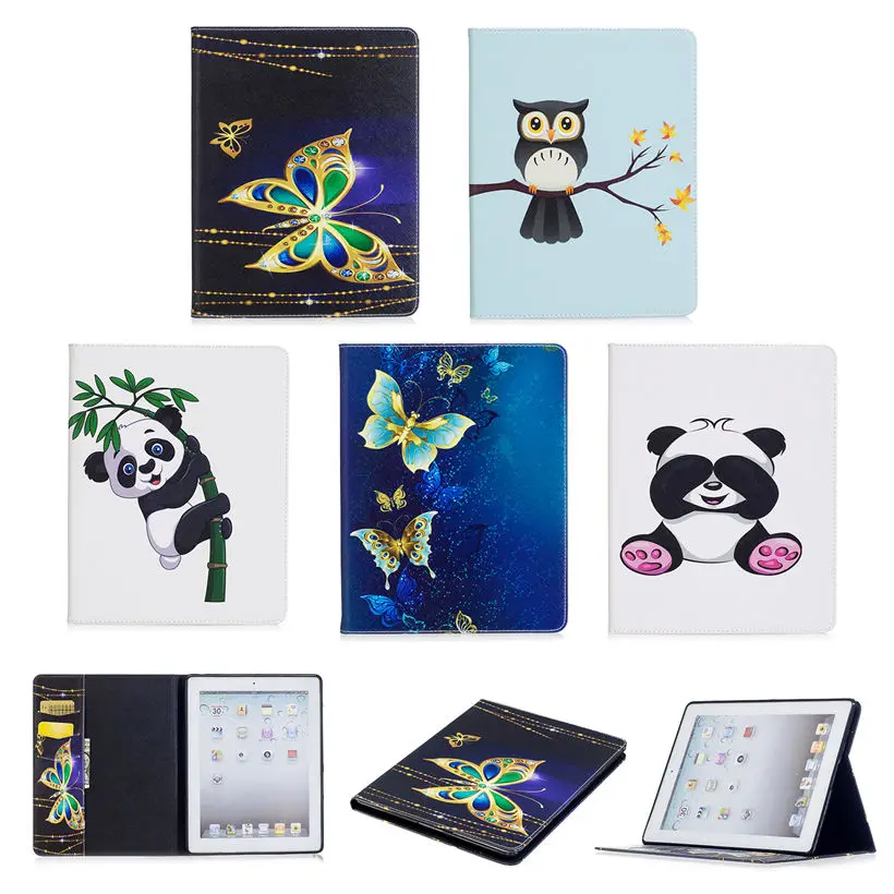 Чехол для Apple iPad 2 3 4 9 7 дюйма с рисунком панды совы умный чехол iPad4 iPad2 планшета ПУ