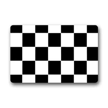Custom Black White Checkered Pattern Non Slip Doormat Floor Mat Custom Black White Checkered Pattern Non Slip Doormat Floor Mat Decor Rug 23 6 L X 15 7 W Thickness