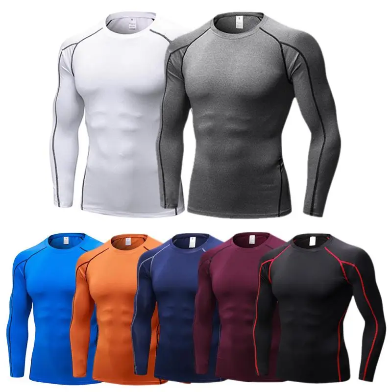 

2019 Quick Dry Men's Breathable Fitness T-Shirt Hip Hop Men's Sport T-Shirt Fitness Gym T Long Sleeve Shirt