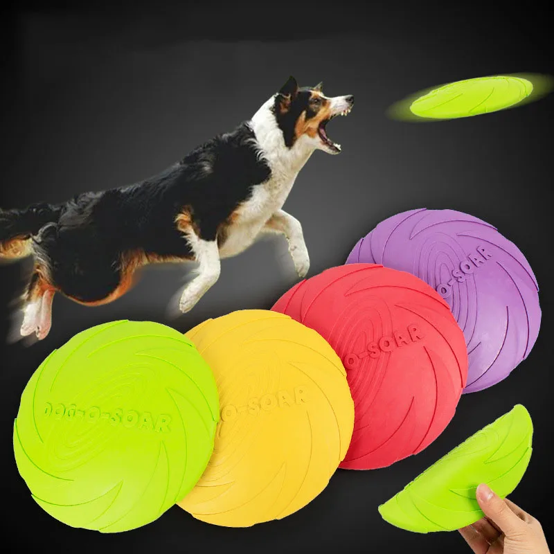 18 سنتيمتر الكلب مضغ تحلق أقراص لعب لينة المطاط المقاومة دغة رمي تحلق أقراص لعب للكلاب التدريب التفاعلية لعب لوازم
