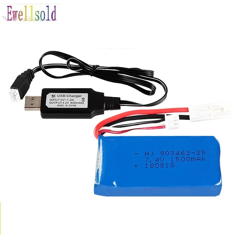 7 4 V 1500mAh/2800MAH Lipo батарея/USB зарядное устройство для FT009 R/C гоночная лодка Скорость