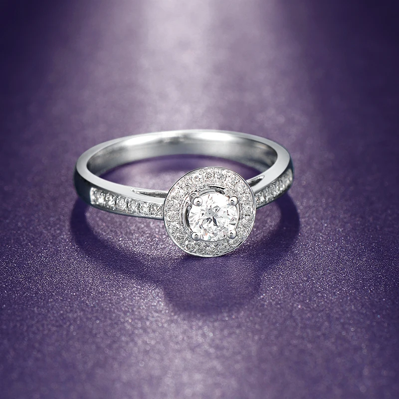 

0.20+0.10ct Natural GIA Diamond Ring 18K White Gold Handmade Wedding Band Engagement Ring for Women GIA Diamond Jewelry