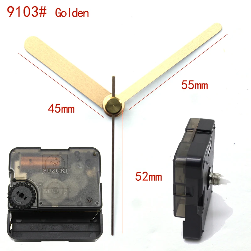 

HS88 Suzuki Silent Movement Plastic Wall Clock Movement with 9103# golden hands Clock Accessory Quartz Clock Movement