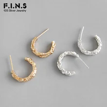 F.I.N.S 925 серебряные серьги c-образные неровные серьги-гвоздики 925 пробы серебряные корейские необычные серьги Модные ювелирные изделия