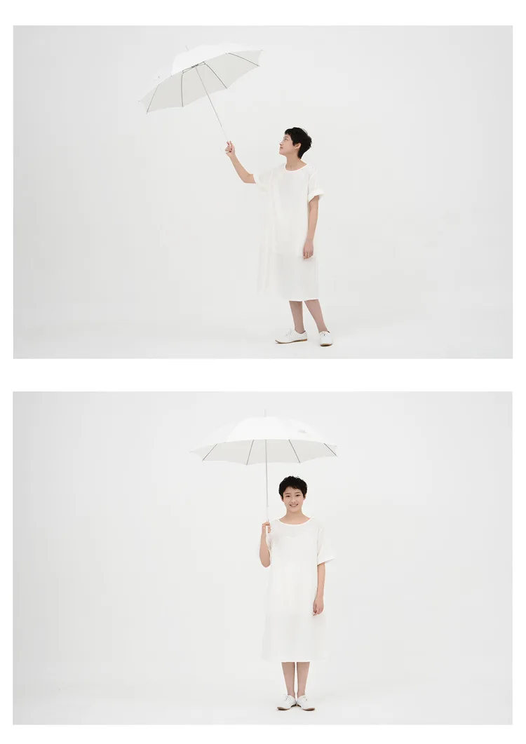 Tiohoh ультралегкий зонтик дождь женский белый длинный зонт палка и складной ветрозащитный Алюминиевый Гольф прозрачный зонтик для девочек