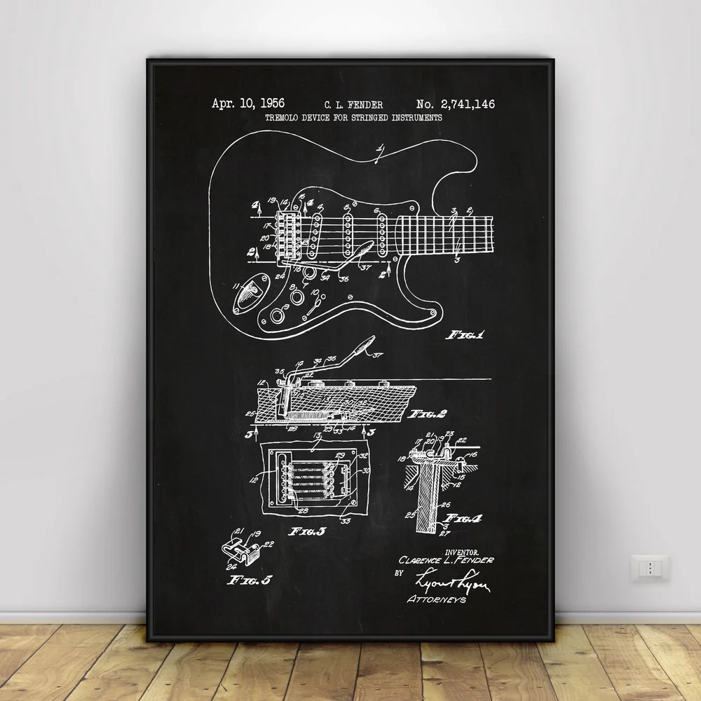 

Fender Stratocaster Guitar Art Silk poster Home Decor
