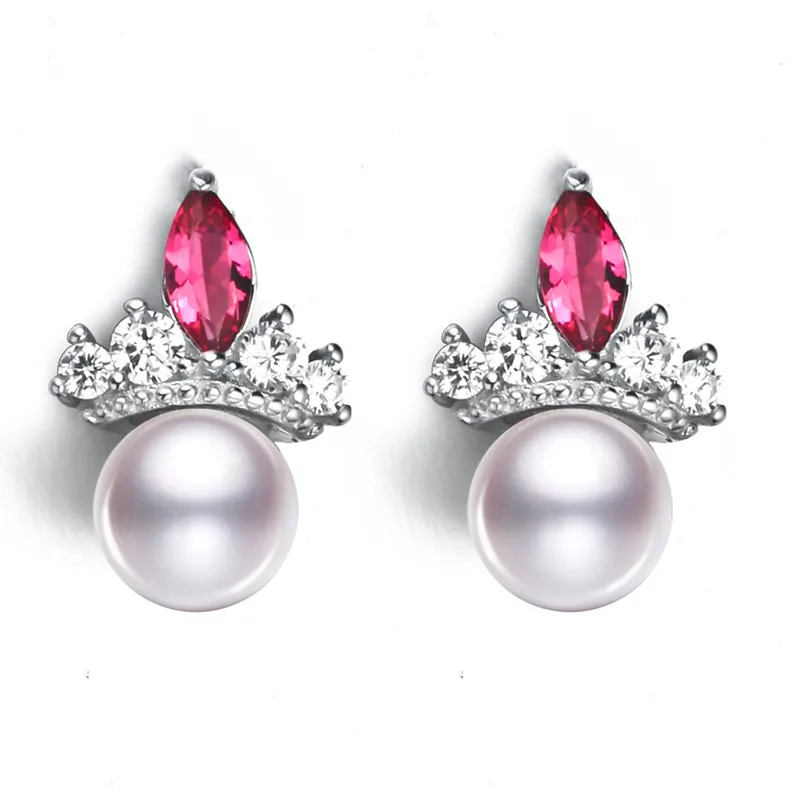 

SNH Best Quality 100% natural freshwater pearl jewelry 925 sterling silver earring for women pendants earrings