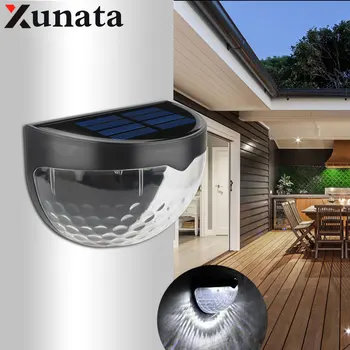 

2pcs Solar Wall Light Semicircle Solar Garden Light Outdoor Waterproof Fence Lights Stairs Door Step Spotlights Landscape Lamp