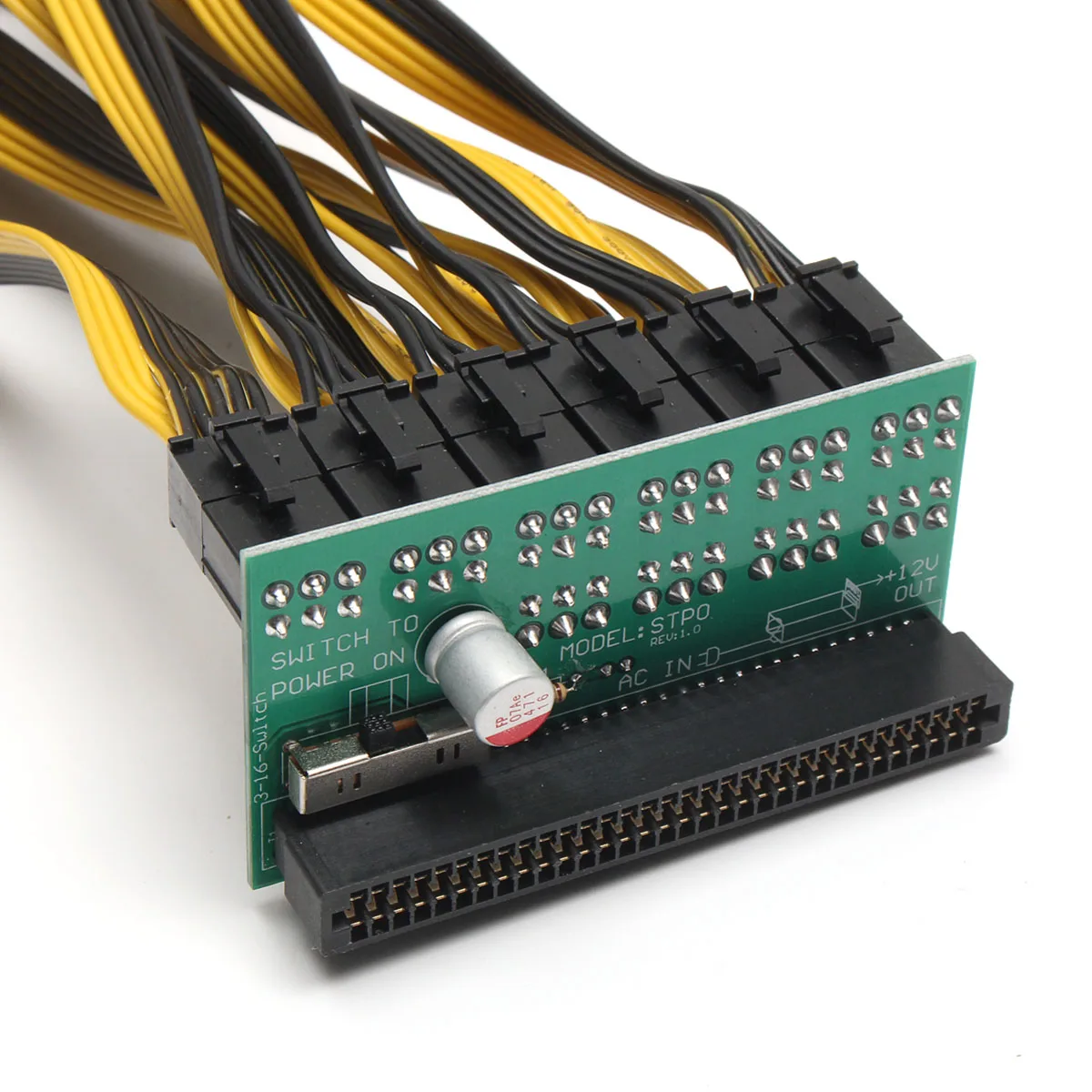 DPS 1200FB 1200QB Power Supply With Breakout Board Adapter Panel 12 Cables (6+2)P For Ethereum Mining Miner DPS 1200FB 1200QB Power Supply With Breakout Board Adapter Panel 12 Cables (6+2)P For Ethereum Mining Miner