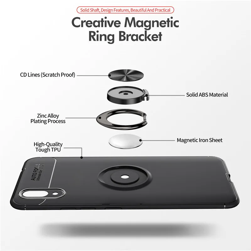 Роскошная Крышка для VIVO X21UD чехол Вращающийся палец кольцо держатель Матовая