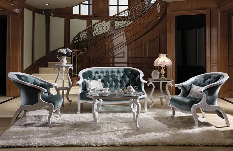 Modern Europe and America style High quality flannel sofas High-quality living room furniture elegant Single person long sofa